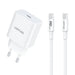 Wall charger VFAN E04 USB-C 20W QC 3.0 + USB-C cable (white) - mains chargers<<<Chargers<<<GSM Accessories<<<InnproXML