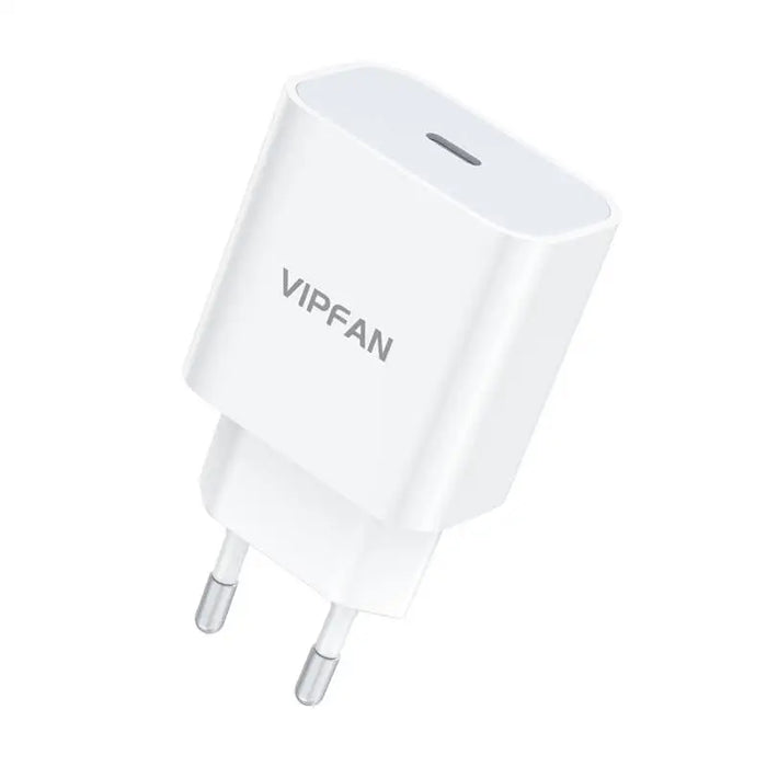 Wall charger VFAN E04 USB-C 20W QC 3.0 + USB-C cable (white) - mains chargers<<<Chargers<<<GSM Accessories<<<InnproXML