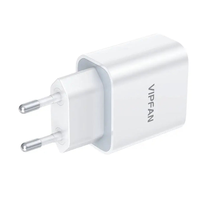 Wall charger VFAN E04 USB-C 20W QC 3.0 + Lightning cable (white) - mains chargers<<<Chargers<<<GSM
