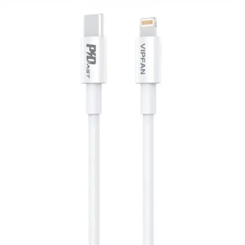 Wall charger VFAN E04 USB-C 20W QC 3.0 + Lightning cable (white) - mains chargers<<<Chargers<<<GSM