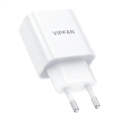 Wall charger VFAN E04 USB-C 20W QC 3.0 + Lightning cable (white) - mains chargers<<<Chargers<<<GSM