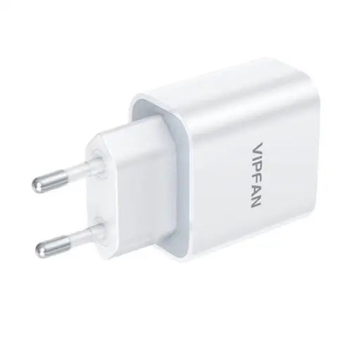 Wall charger VFAN E04 USB-C 20W QC 3.0 + Lightning cable (white) - mains chargers<<<Chargers<<<GSM