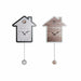 Wall Clock DKD Home Decor 32 x 5 x 56 cm Natural White Plastic House MDF Wood (2 Units) - Декорация и Осветление<<<Дом