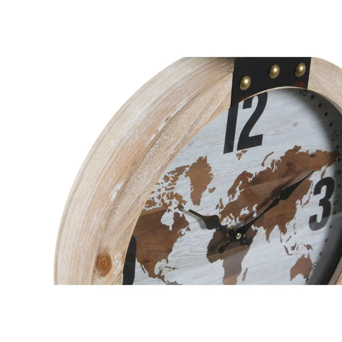Wall Clock DKD Home Decor 40 x 4 x 54 cm Crystal Iron MDF Wood World Map (2 Units) - Декорация и Осветление<<<Дом