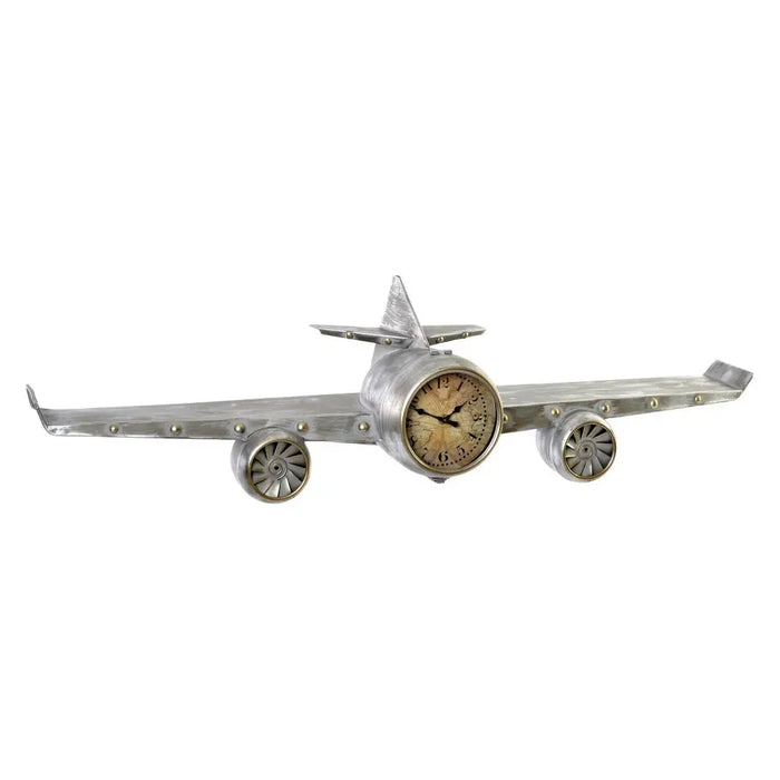 Wall Clock DKD Home Decor Aeroplane Metal MDF Wood (101 x 22 x 26 cm) - Декорация и Осветление<<<Дом