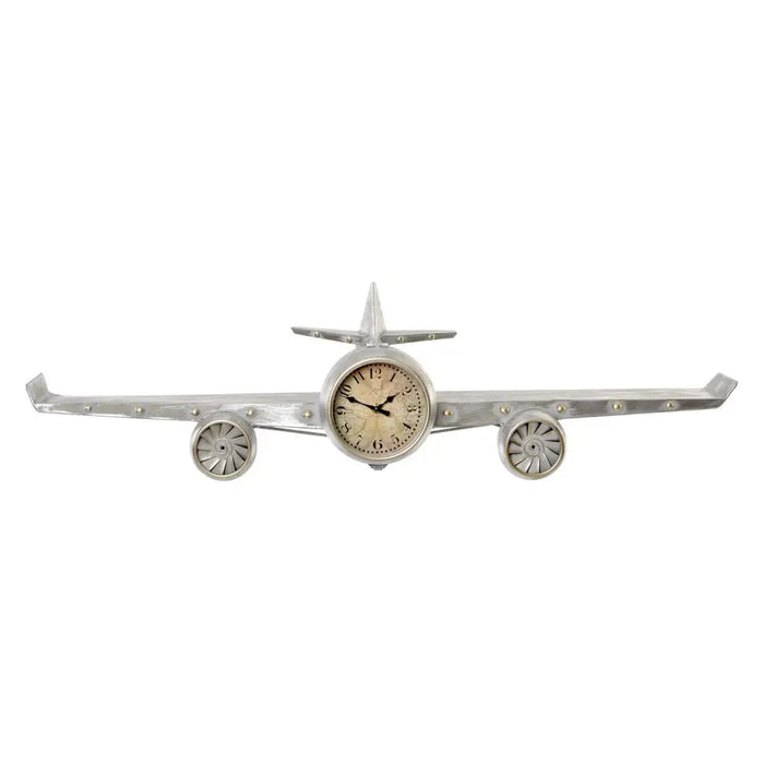 Wall Clock DKD Home Decor Aeroplane Metal MDF Wood (101 x 22 x 26 cm) - Декорация и Осветление<<<Дом