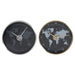 Wall Clock DKD Home Decor Black Golden Silver Aluminium Crystal World Map 30 x 4,3 x 30 cm (2 Units) - Декорация и