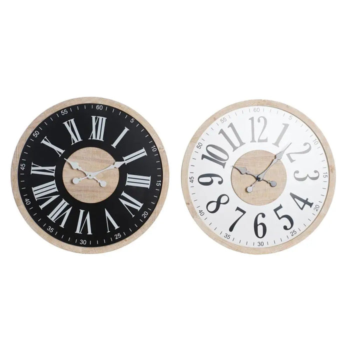 Wall Clock DKD Home Decor Black MDF White (60 x 4,5 x 60 cm) - Декорация и Осветление<<<Дом Градина<<<BigBuy&&&Стенни