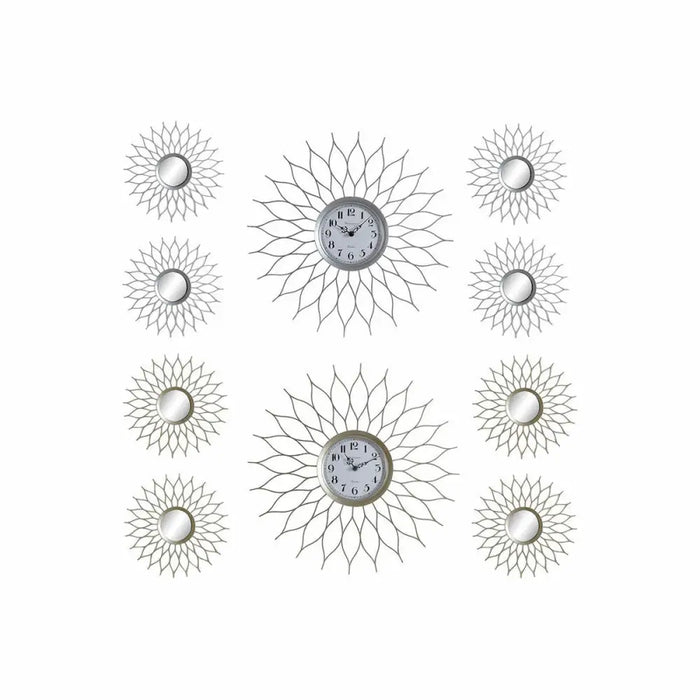 Wall Clock DKD Home Decor Champagne Silver polypropylene Mirror 50 x 4 x 50 cm 5 Pieces (2 Units) - Декорация и