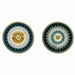 Wall Clock DKD Home Decor Crystal Golden Turquoise Iron Modern (2 Units) (40 x 6 x 40 cm) - Декорация и