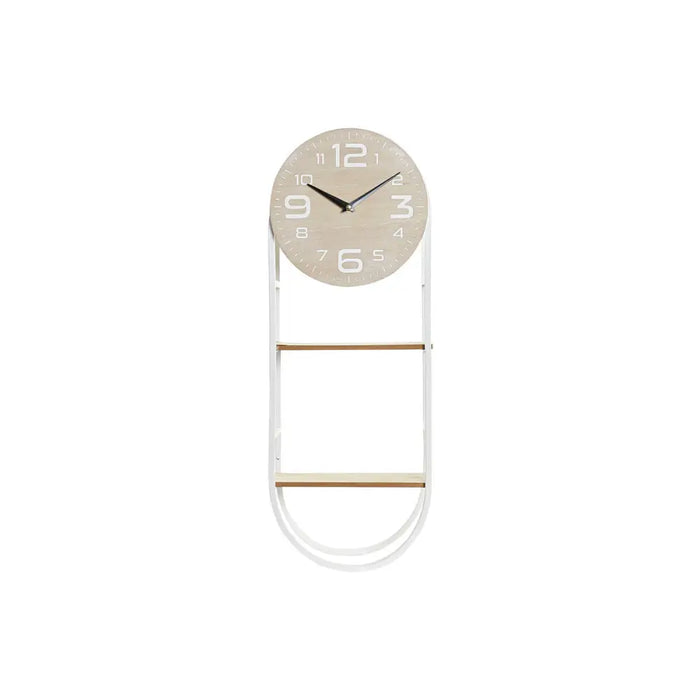 Wall Clock DKD Home Decor Natural Metal MDF White (25,5 x 11,5 x 71 cm) - Декорация и Осветление<<<Дом