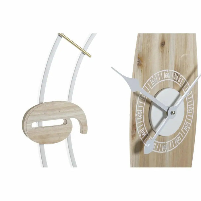 Wall Clock DKD Home Decor White Natural Iron MDF Wood 61 x 4,5 x 66 cm (2 Units) - Декорация и Осветление<<<Дом
