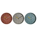 Wall Clock DKD Home Decor White Turquoise Terracotta PVC Urban 30 x 4,3 x 30 cm (3 Units) - Декорация и