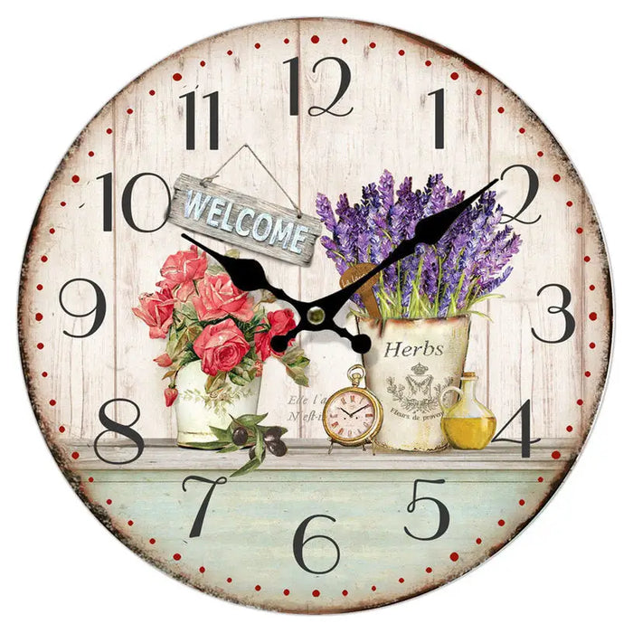 WALL CLOCK FLORAL F34 CM. MIX - Часовници<<<Декорации<<<Мебели и интериор<<<Praktiker