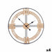 Wall Clock Gift Decor Black Wood Metal MDF Wood 60 x 60 x 5 cm (4 Units) - Декорация и Осветление<<<Дом
