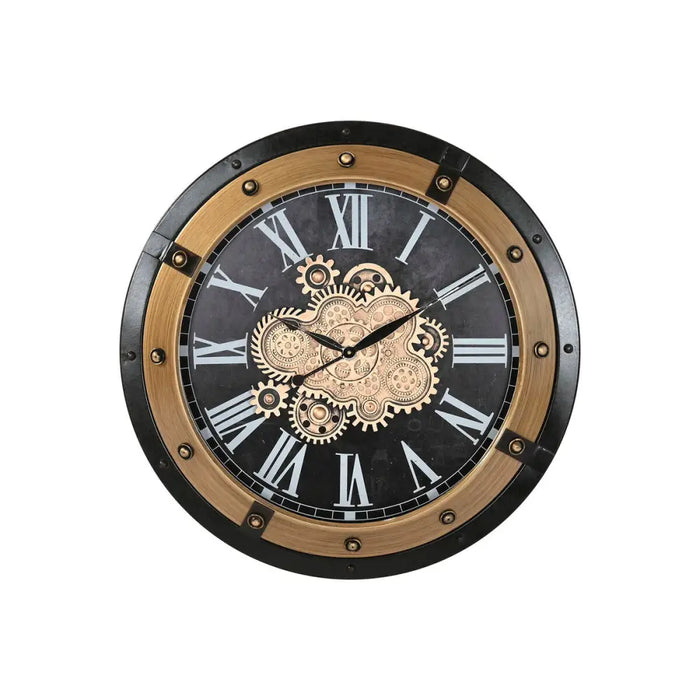 Wall Clock Home ESPRIT Black Golden Iron 80 X 8,5 X 80 cm - Декорация и Осветление<<<Дом Градина<<<BigBuy&&&Стенни