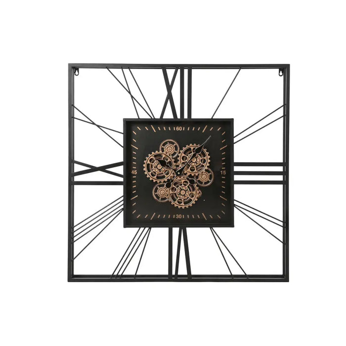 Wall Clock Home ESPRIT Black Golden Metal Crystal 80 x 8 x 80 cm - Декорация и Осветление<<<Дом