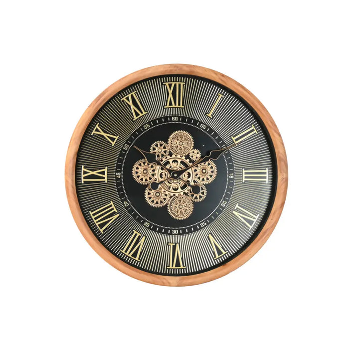 Wall Clock Home ESPRIT Black Natural Crystal Pine Loft 63,5 X 8,5 X 63,5 CM - Декорация и Осветление<<<Дом