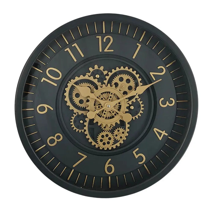 Wall Clock Home ESPRIT Golden Navy Blue Crystal Iron Urban 46 x 8,5 x 46 cm - Декорация и Осветление<<<Дом