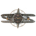Wall Clock Home ESPRIT Golden Silver Metal Aeroplane Vintage 77,5 x 15 x 46 cm - Декорация и Осветление<<<Дом