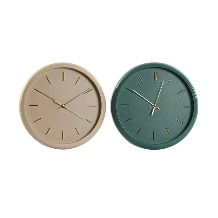 Wall Clock Home ESPRIT Green Pink PVC Modern 30 x 4 x 30 cm (2 Units) - Декорация и Осветление<<<Дом