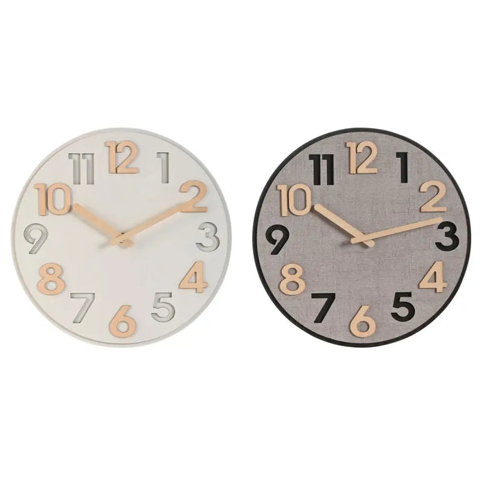 Wall Clock Home ESPRIT Grey Natural MDF Wood 30 x 5 x 30 cm (2 Units) - Декорация и Осветление<<<Дом