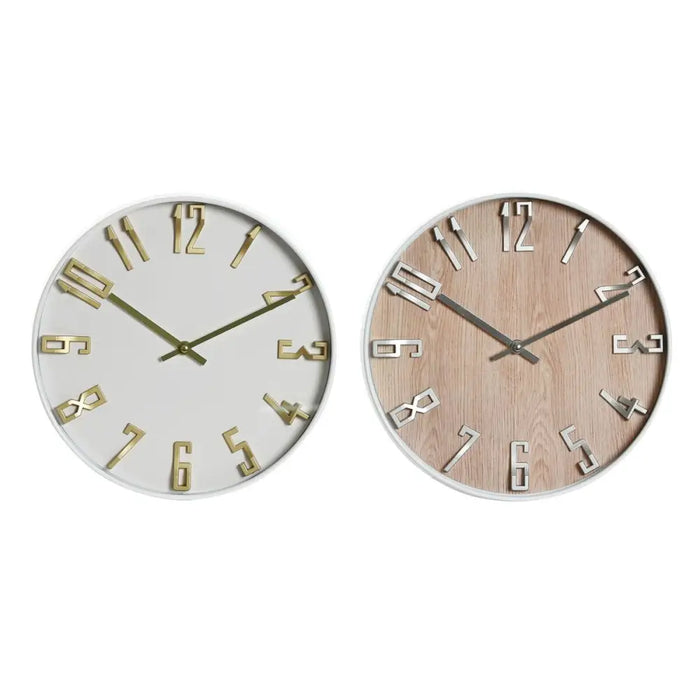 Wall Clock Home ESPRIT White Golden Silver PVC 30 x 4 x 30 cm (2 Units) - Декорация и Осветление<<<Дом