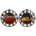 Wall Clock Home ESPRIT Yellow Red Metal Vintage 34 x 33,5 x 32,5 cm (2 Units) - Декорация и Осветление<<<Дом