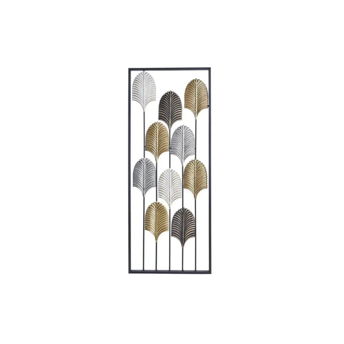Wall Decoration DKD Home Decor Black Metal Multicolour Modern Leaf of a plant (35 x 2 x 90 cm) - Декорация и