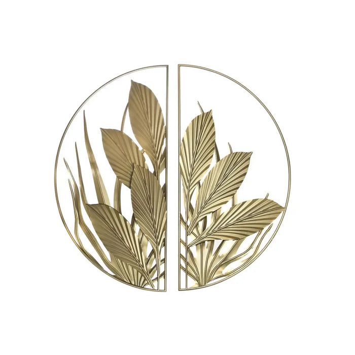 Wall Decoration DKD Home Decor Golden Tropical Leaf of a plant 80 x 2 x 80 cm - Декорация и Осветление<<<Дом