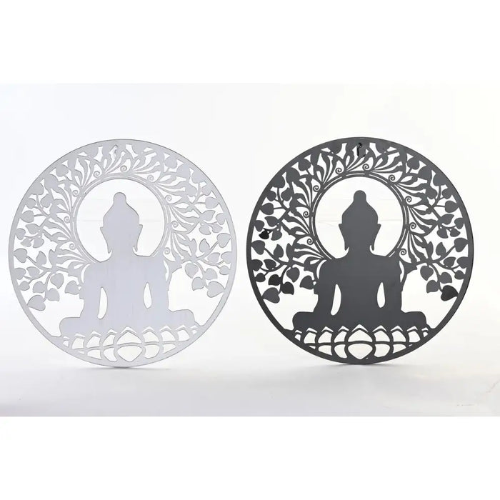Wall Decoration DKD Home Decor Metal Buddha Oriental (2 Units) (40 x 1 x 40 cm) - Декорация и Осветление<<<Дом