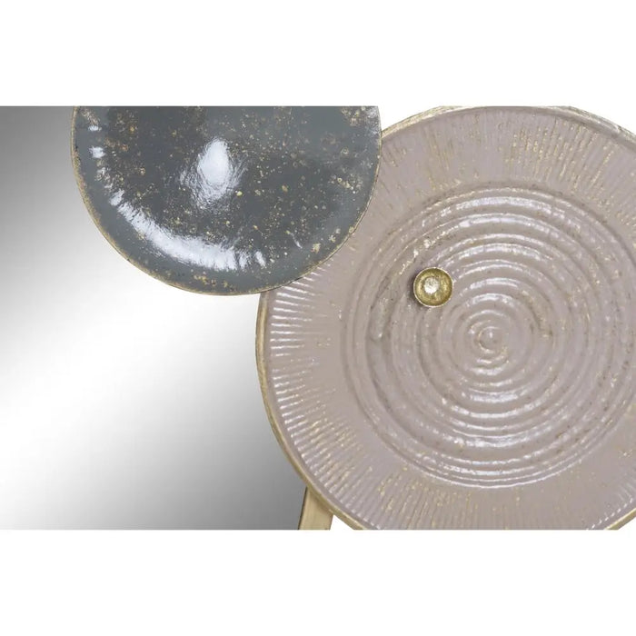 Wall Decoration DKD Home Decor Mirror Grey Golden Metal Terracotta Modern Circles (96,5 x 7 x 59 cm) - Декорация и
