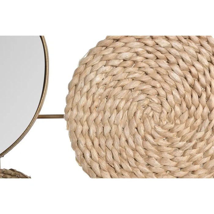 Wall Decoration DKD Home Decor Mirror Natural Metal Brown Copper Fibre (72 x 3,5 x 74 cm) - Декорация и
