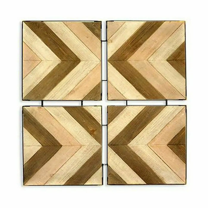 Wall Decoration Gift Decor Bafana Brown Beige 3 x 82,5 x 82,5 cm (2 Units) - Декорация и Осветление<<<Дом