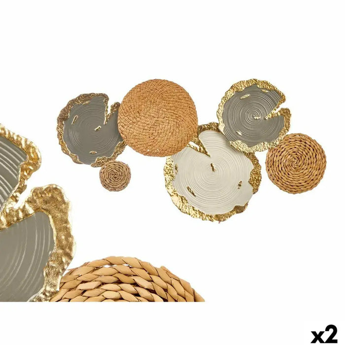 Wall Decoration Gift Decor White Brown Grey Metal 89,5 x 5,1 x 48,3 cm (2 Units) - Декорация и Осветление<<<Дом