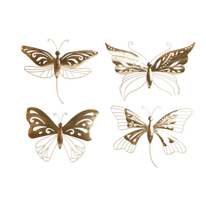 Wall Decoration Home ESPRIT Golden Butterfly 43 x 2 x 33 cm (4 Units) - Декорация и Осветление<<<Дом