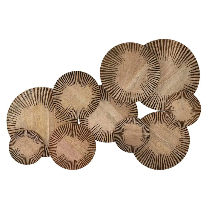 Wall Decoration Home ESPRIT Natural Modern Circles 84 X 4,5 X 56 CM - Декорация и Осветление<<<Дом
