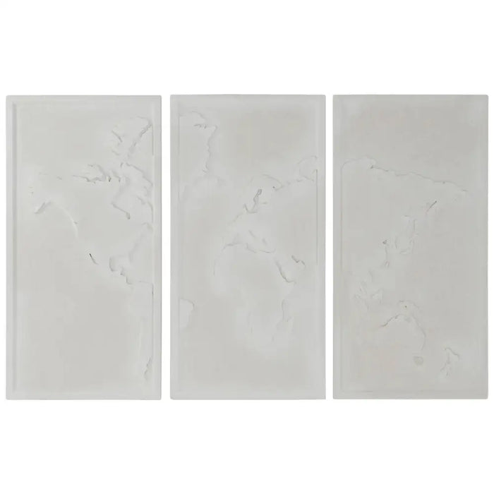Wall Decoration Home ESPRIT White Modern World Map 180 x 4 x 120 cm (3 Pieces) - Декорация и Осветление<<<Дом