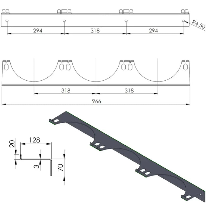 Wall holder for 3 gas cylinders max. diameter 250 mm PRO-LINE cylinders - Others<<<HurtelXML