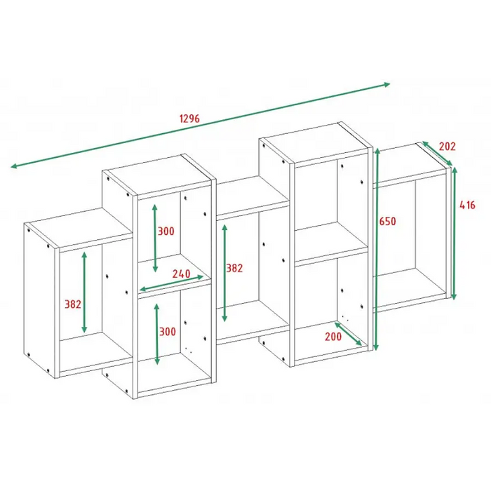 Wall-hung bookcase Bilbao 7.0 Wall Shelves Sonoma Oak - Furniture wooden shelvesPOL-DRE<<<Furniture