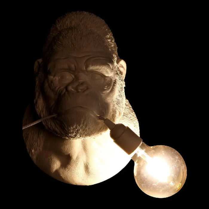 Wall Lamp DKD Home Decor 23 x 19 x 32 cm Black White Resin 220 V 50 W Gorilla Modern (2 Units) - Декорация и