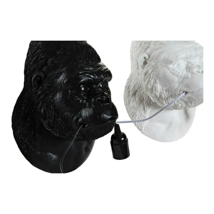 Wall Lamp DKD Home Decor 23 x 19 x 32 cm Black White Resin 220 V 50 W Gorilla Modern (2 Units) - Декорация и