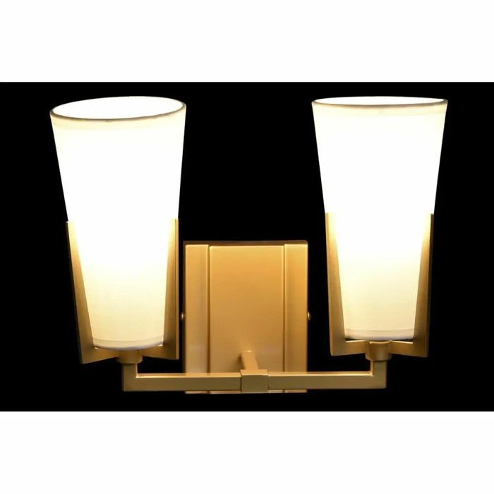 Wall Lamp DKD Home Decor Crystal Golden Metal Polyester White (30 x 18 x 23 cm) - Декорация и Осветление<<<Дом