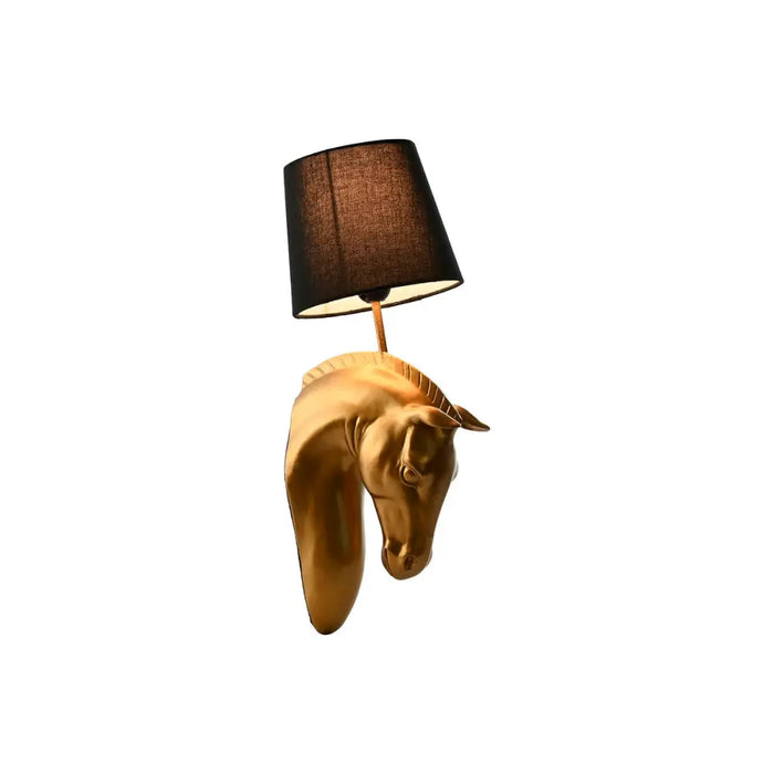 Wall Lamp Home ESPRIT Black Golden Horse 220 V 18 x 21,5 x 50,5 cm (2 Units) - Декорация и Осветление<<<Дом
