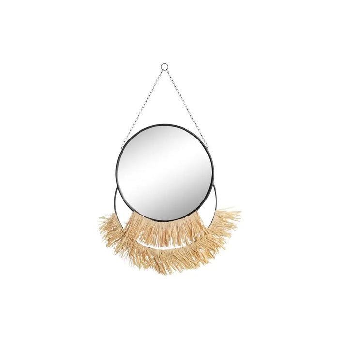 Wall mirror DKD Home Decor Black Golden Natural Fringe Boho 55 x 2,5 x 83 cm - Декорация и Осветление<<<Дом