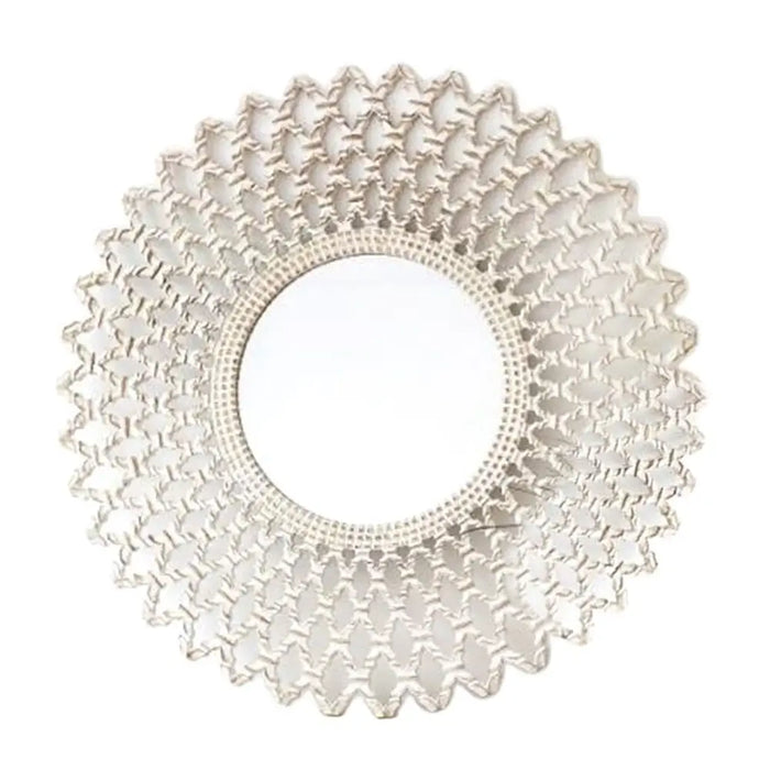Wall mirror DKD Home Decor Crystal White MDF Wood Stripped (90 x 2,5 x 90 cm) - Декорация и Осветление<<<Дом