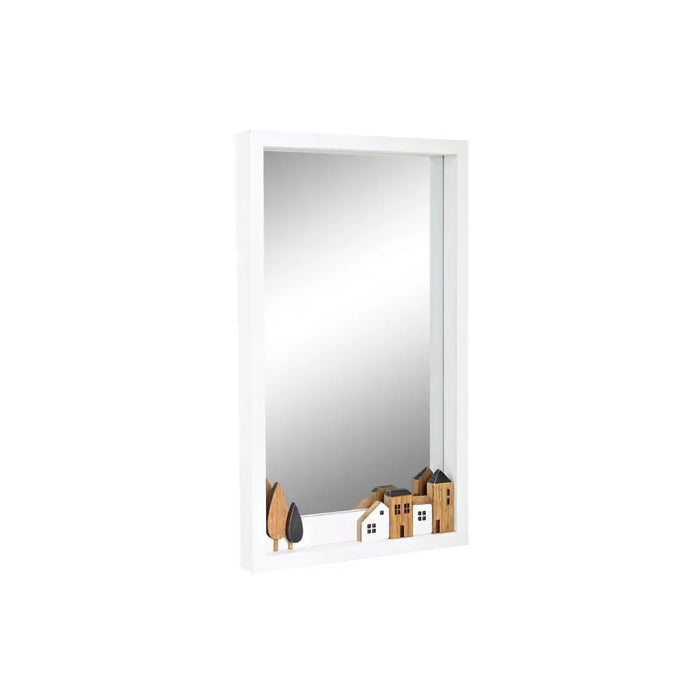 Wall mirror DKD Home Decor White Houses Urban 36 x 4 x 60 cm - Декорация и Осветление<<<Дом
