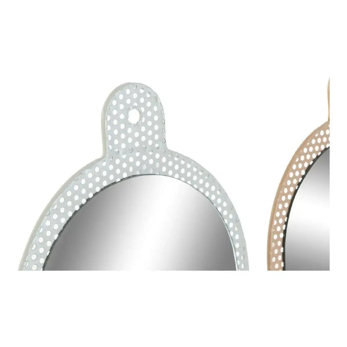 Wall mirror DKD Home Decor White Pink 22 x 1,5 x 40 cm (2 Units) - Декорация и Осветление<<<Дом