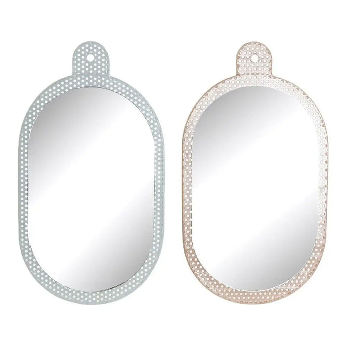 Wall mirror DKD Home Decor White Pink 22 x 1,5 x 40 cm (2 Units) - Декорация и Осветление<<<Дом