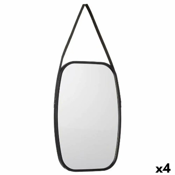 Wall mirror Gift Decor Black 43 x 65 x 3 cm Rectangular (4 Units) - Декорация и Осветление<<<Дом
